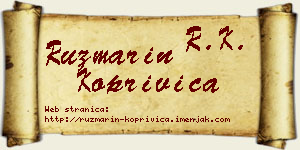 Ruzmarin Koprivica vizit kartica